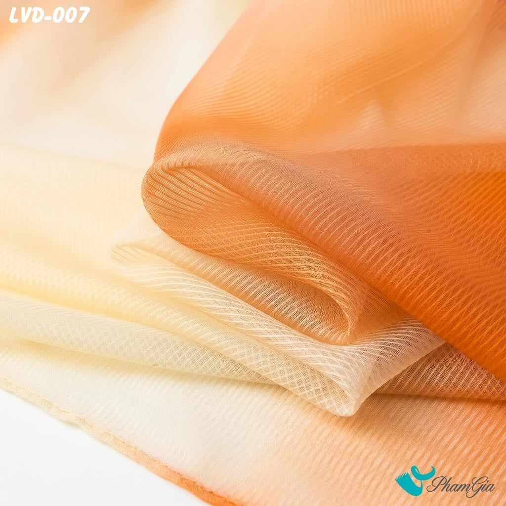 Khăn Choàng Lụa Gân Vân Du Ombre Phối Màu Trắng - Cam Thanh Lịch (LVD007)
