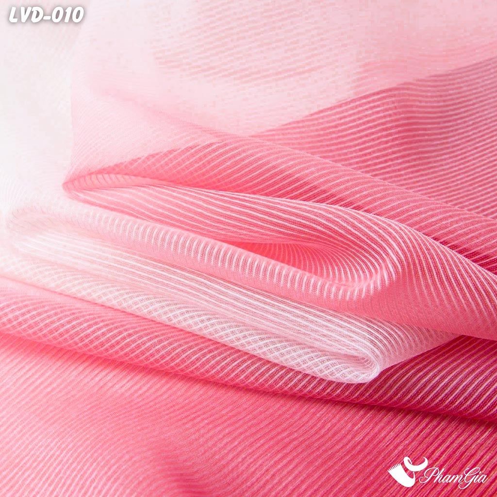 Khăn Choàng Lụa Vân Du Ombre Phối Màu Đỏ Rose - Trắng Sang Trọng (LVD010)