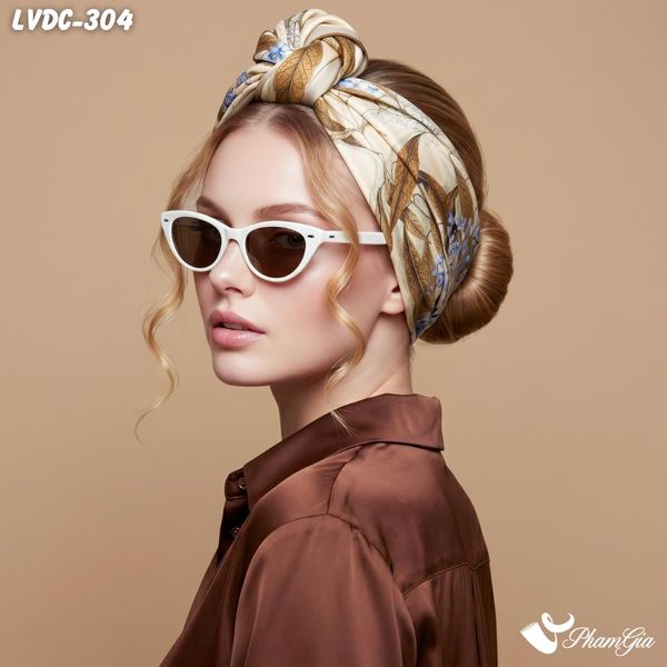 Khăn Lụa Vuông Đường Châu 88*88Cm 2 Mặt Cao Cấp Họa Tiết Hoa Lan Tây Màu Beige Diễm Lệ (LVDC304)