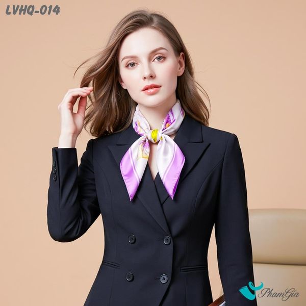 Khăn Lụa Vuông Harmony Quiet 70*70cm Họa Tiết Hoa Ly Tím (LVHQ014)