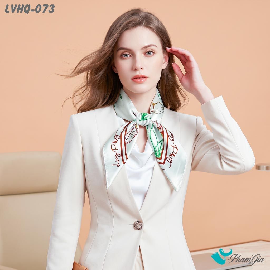Khăn Lụa Vuông 70*70Cm Phong Cách Hàn Quốc Họa Tiết Hoa Tulip (LVHQ073)
