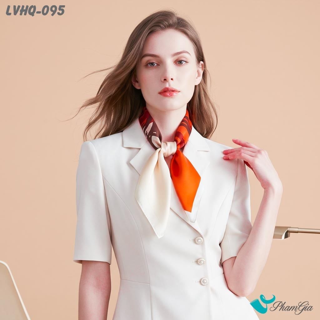 Khăn Lụa Vuông 70*70Cm Phong Cách Hàn Quốc Họa Tiết Tulip Tối Giản Màu Đỏ (LVHQ095)