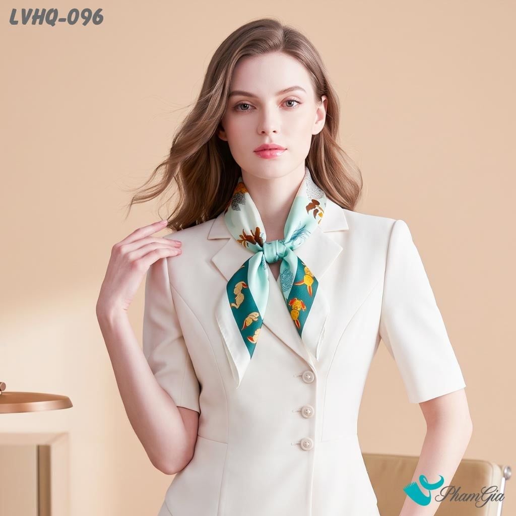 Khăn Lụa Vuông 70*70Cm Phong Cách Hàn Quốc Họa Tiết Thỏ Màu Xanh (LVHQ096)
