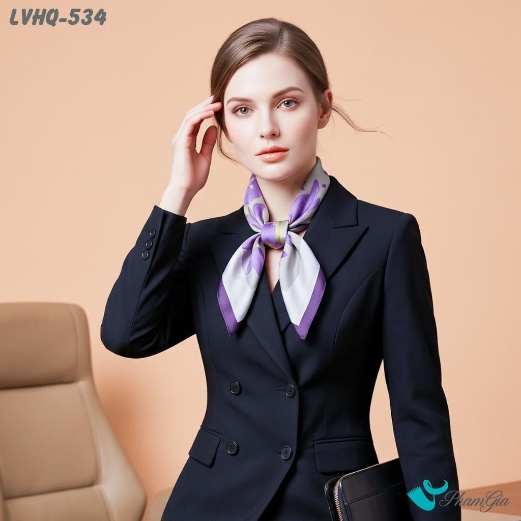 Khăn Lụa Vuông 70*70cm Phong Cách Hàn Quốc Họa Tiết Hoa DIên Vĩ Màu Tím (LVHQ534)