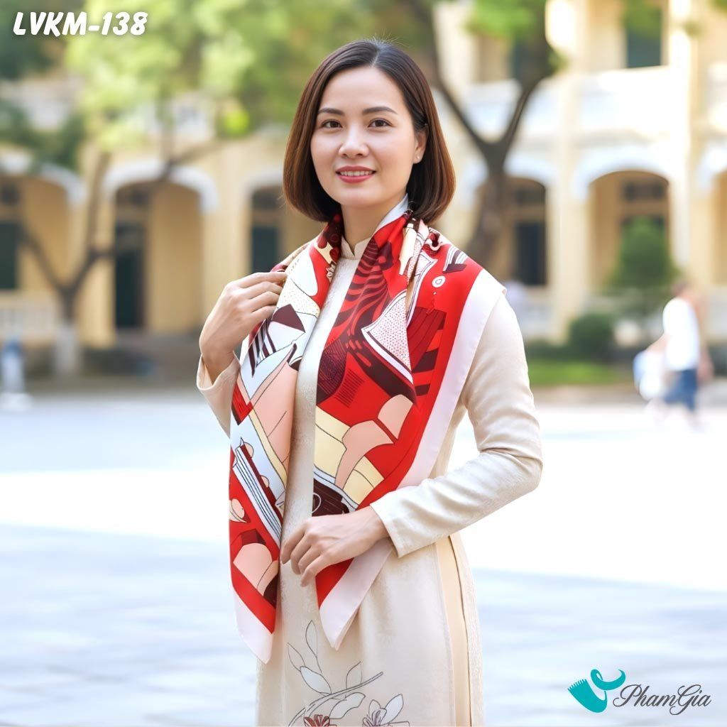 Khăn Lụa Vuông 90*90Cm Họa Tiết Retro Phối Nhiều Màu Cá Tính (LVKM138)