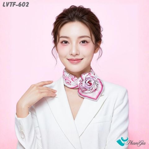 Khăn Lụa Vuông Tiffany 70*70Cm Họa Tiết Vẽ Tay Phong Cách Y2K Màu Hồng Dâu (LVTF602)