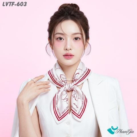 Khăn Lụa Vuông Tiffany 70*70Cm Họa Tiết Nơ Vẽ Tay Phong Cách Y2K Màu Hồng (LVTF603)