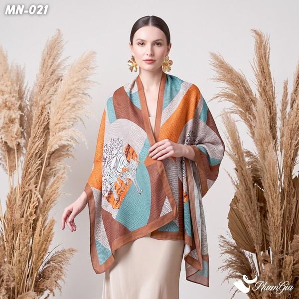 Khăn Choàng Mộc Nhiên Họa Tiết Retro Phối Nhiều Màu Thời Thượng (MN021)