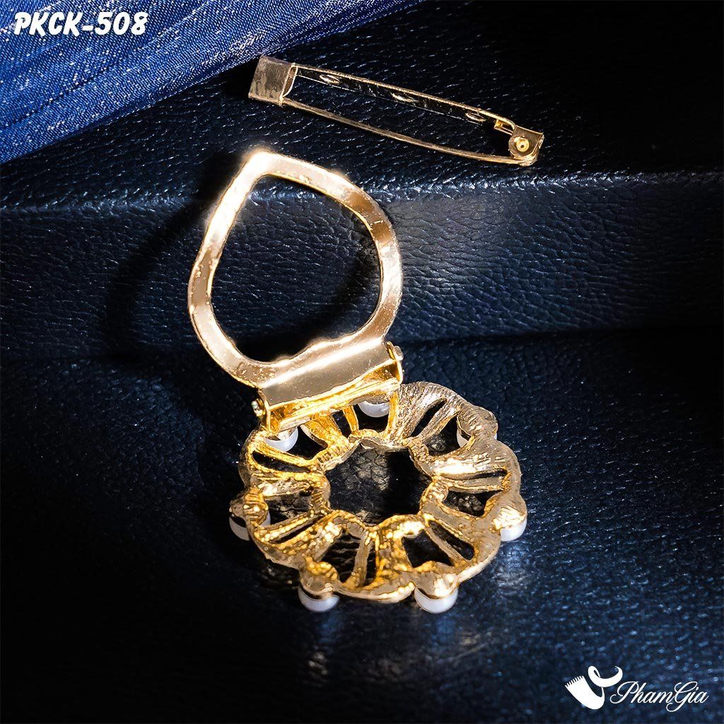 Phụ Kiện Cài Khăn, Cài Áo Đa Năng Họa Tiết Họa Tiết Xoắn Ốc Đính Ngọc Trai (PKCK508)