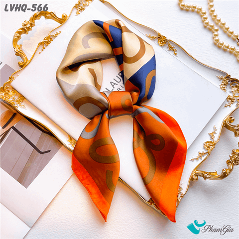 Khăn Lụa Vuông 70*70cm Phong Cách Hàn Quốc Họa Tiết Ô Vuông Nghệ Thuật (LVHQ566)