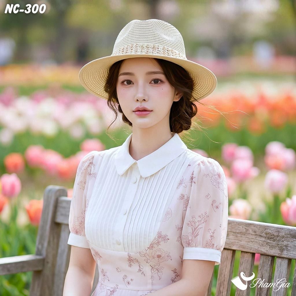 Nón Cói Fedora Phối Đai Cao Cấp Màu Beige (NC300)