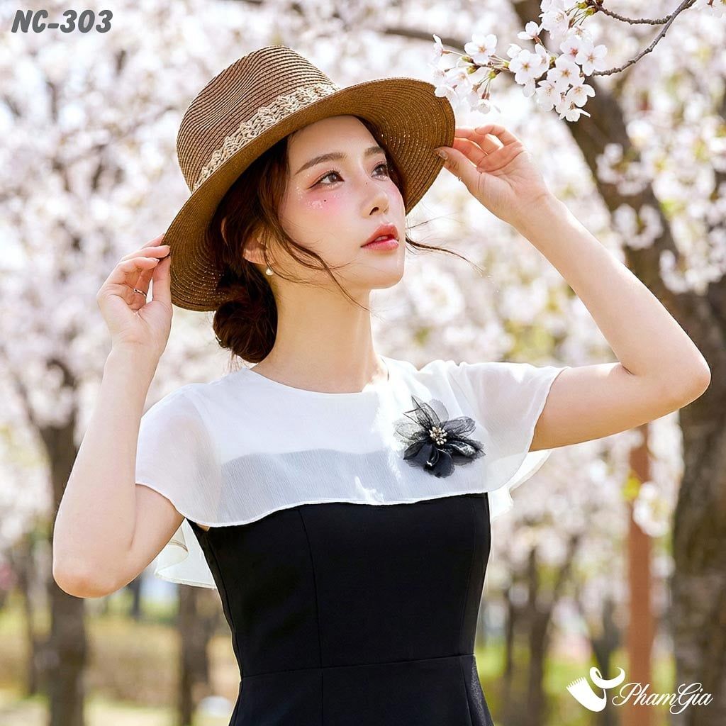 Nón Cói Fedora Phối Đai Cao Cấp Màu Nâu Tây (NC303)