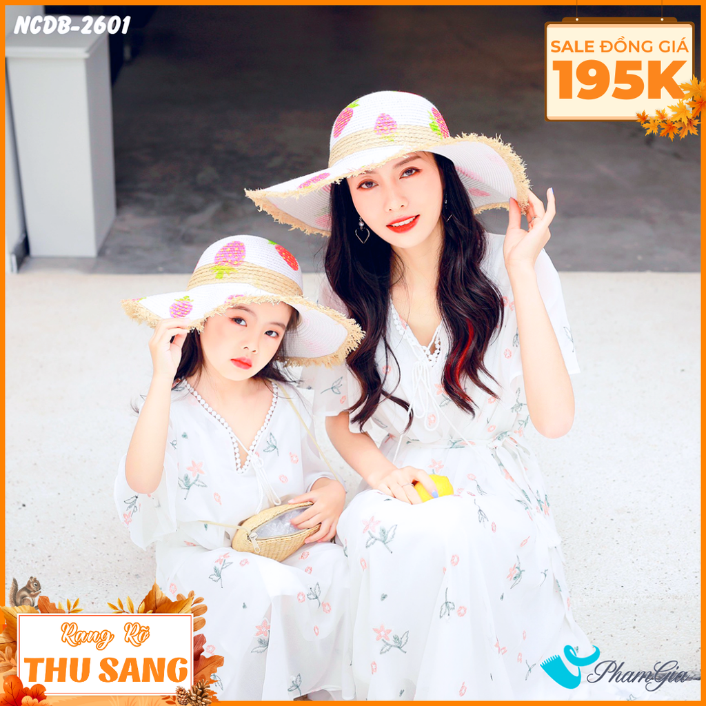 Nón Cói Đi Biển Vẽ Tay Viền Tua Rua Họa Tiết Dâu Tây