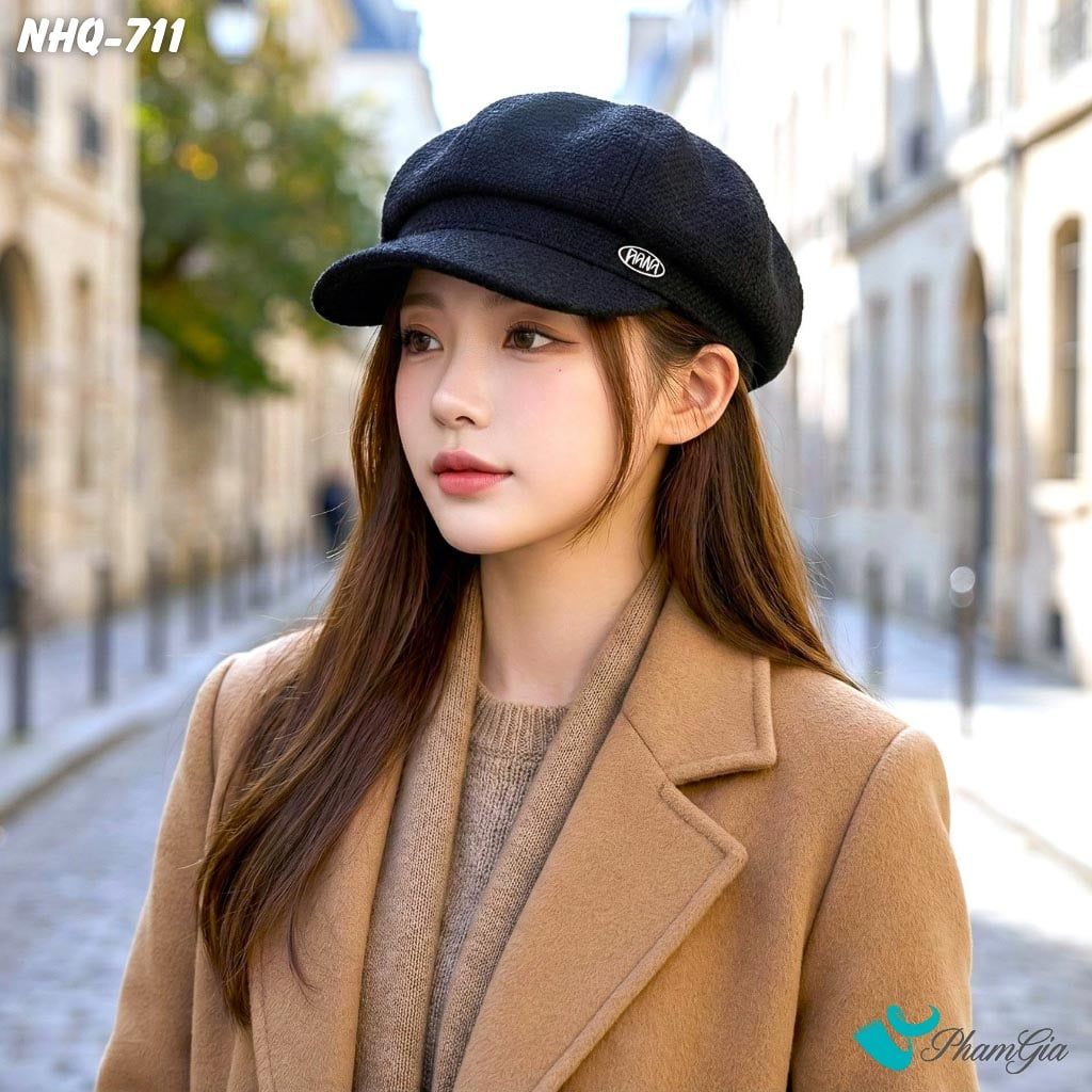 Nón Hải Quân Đính Tag Chữ Thời Trang Cao Cấp Màu Xám Đen (NHQ711)