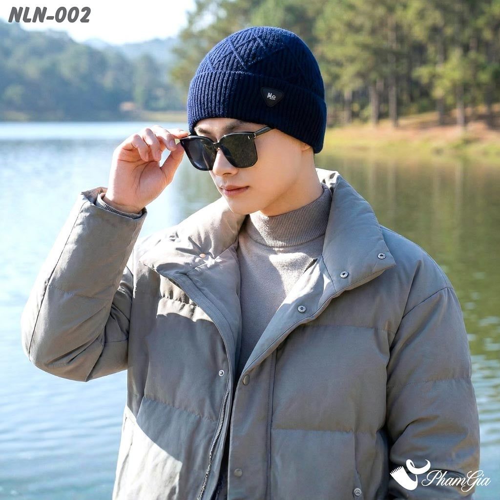 Nón Len Giữ Ấm 2 Lớp Thời Trang Nam Hiện Đại Màu Xanh Navy (NLN002)