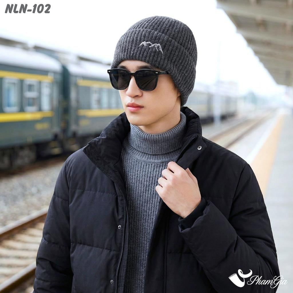 Nón Len Beanie Giữ Ấm Thời Trang Nam Hiện Đại Màu Xám (NLN102)