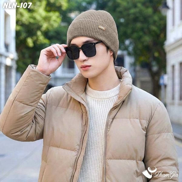 Nón Len Beanie Giữ Ấm Thời Trang Nam Lịch Lãm Màu Beige (NLN107)