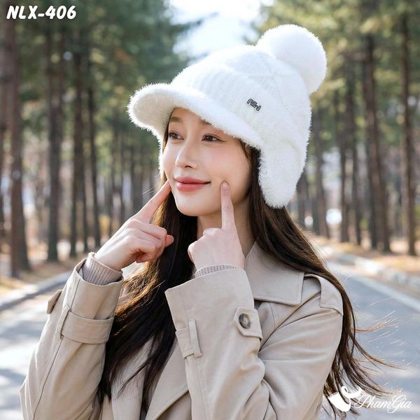 Nón Len Giữ Nhiệt Chuyên Dụng 2 Lớp Phối Chụp Tai Cao Cấp Màu Trắng (NLX406)