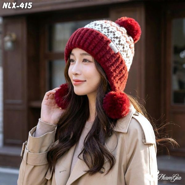 Nón Len Giữ Nhiệt Chuyên Dụng 2 Lớp Phong Cách Bắc Âu Cao Cấp Màu Đỏ (NLX415)