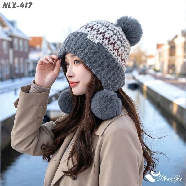 Nón Len Giữ Nhiệt Chuyên Dụng 2 Lớp Phong Cách Bắc Âu Cao Cấp Màu Xám (NLX417)