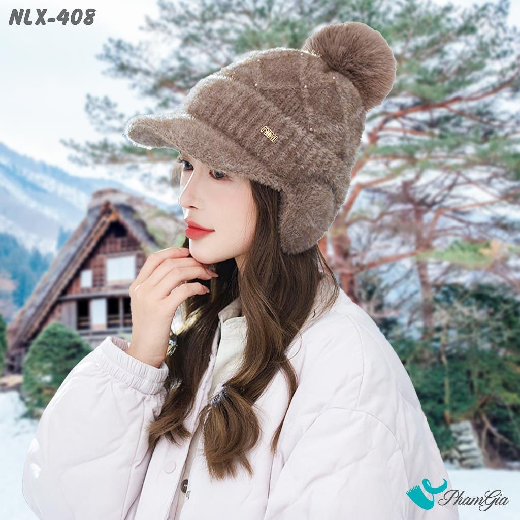 Nón Len Giữ Nhiệt Chuyên Dụng 2 Lớp Phối Chụp Tai Cao Cấp Màu Nâu (NLX408)