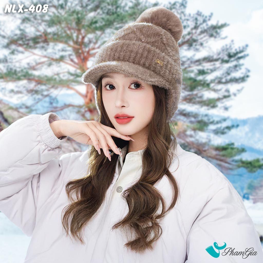 Nón Len Giữ Nhiệt Chuyên Dụng 2 Lớp Phối Chụp Tai Cao Cấp Màu Nâu (NLX408)