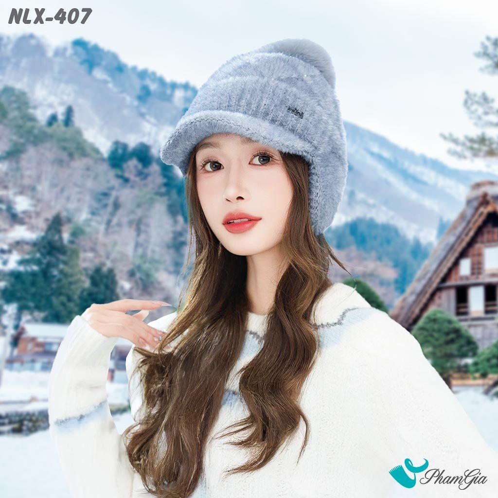 Nón Len Giữ Nhiệt Chuyên Dụng 2 Lớp Phối Chụp Tai Cao Cấp Màu Xám (NLX407)