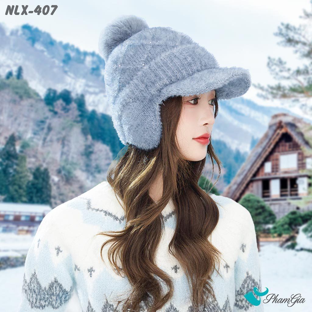 Nón Len Giữ Nhiệt Chuyên Dụng 2 Lớp Phối Chụp Tai Cao Cấp Màu Xám (NLX407)