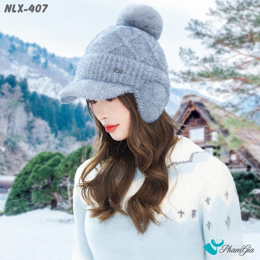 Nón Len Giữ Nhiệt Chuyên Dụng 2 Lớp Phối Chụp Tai Cao Cấp Màu Xám (NLX407)