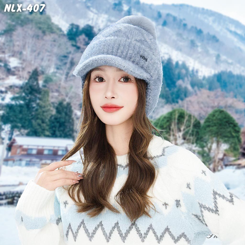 Nón Len Giữ Nhiệt Chuyên Dụng 2 Lớp Phối Chụp Tai Cao Cấp Màu Xám (NLX407)