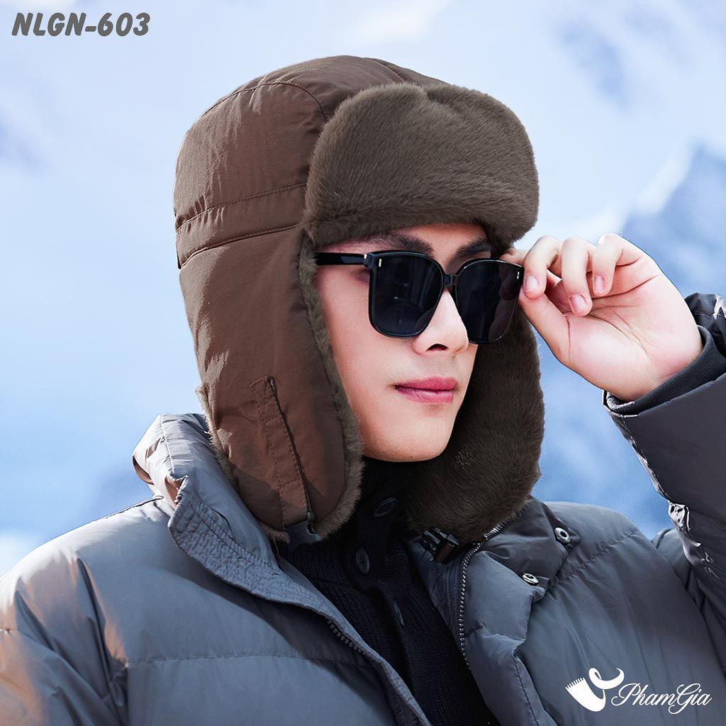 Model Đội Nón Lông Giữ Nhiệt Chuyên Dụng Siêu Dày Cao Cấp Màu Nâu Cà Phê