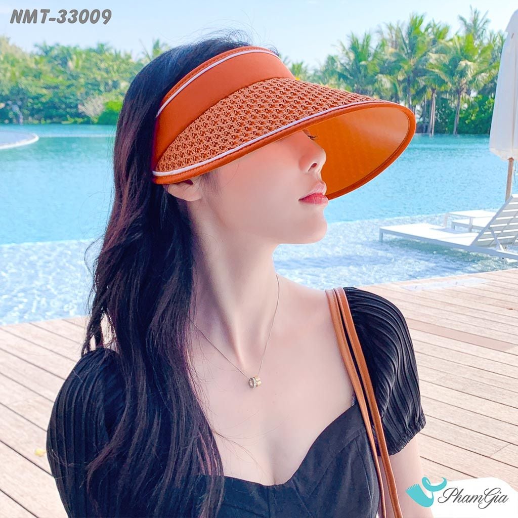 Nón Mui Trần Chống Nắng Cách Nhiệt Thời Trang Màu Cam Gạch