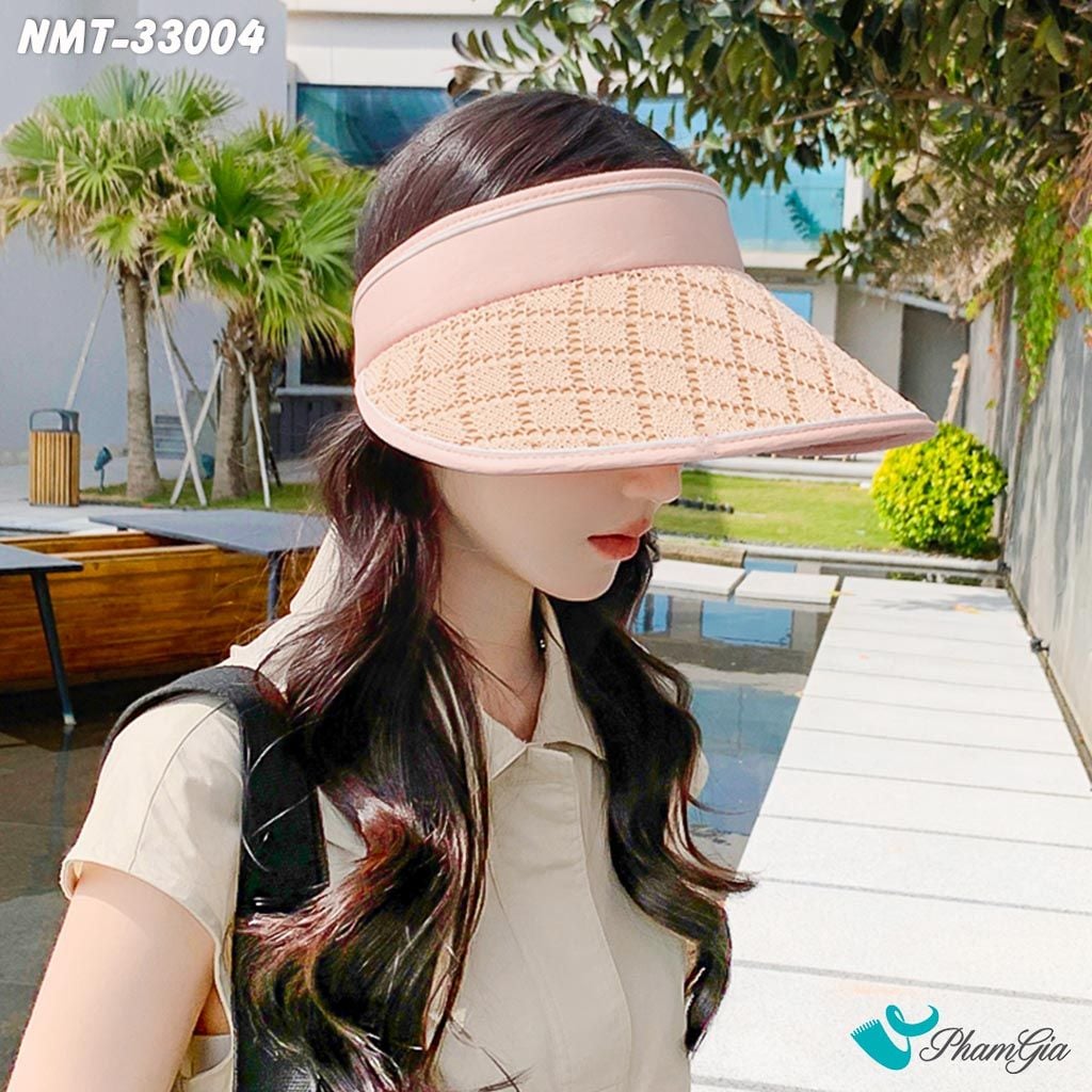 Model Đội Nón Mui Trần Chống Nắng Cách Nhiệt Thời Trang Màu Hồng Phấn