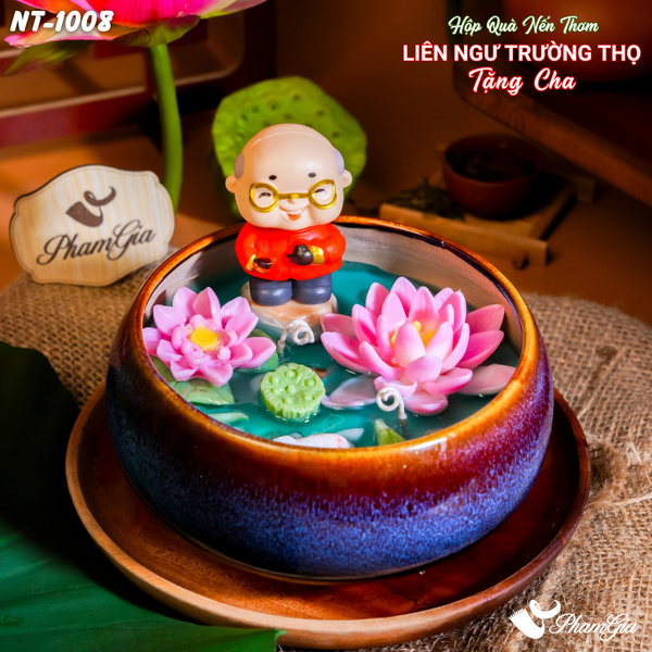 Hộp Quà Nến Thơm Liên Ngư Trường Thọ Tặng Cha (NT1008)