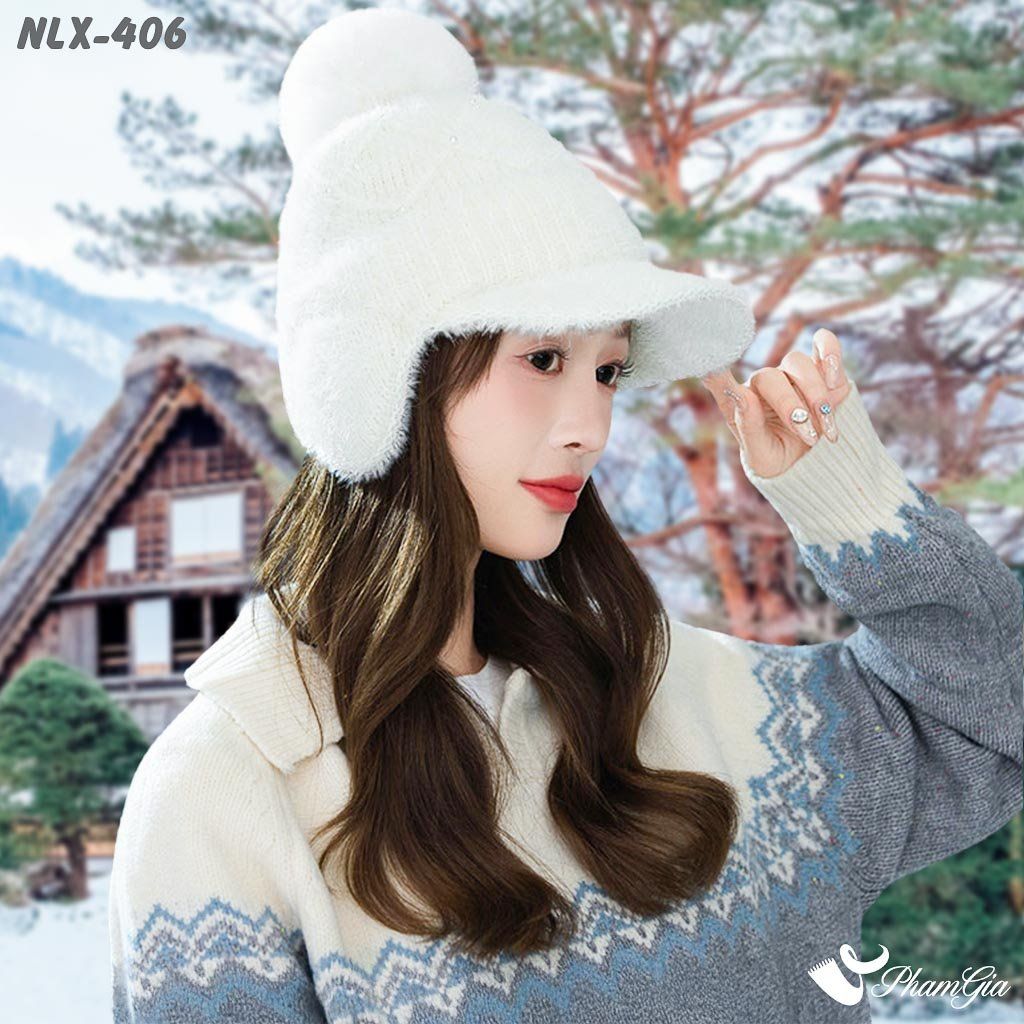 Nón Len Giữ Nhiệt Chuyên Dụng 2 Lớp Phối Chụp Tai Cao Cấp Màu Trắng (NLX406)