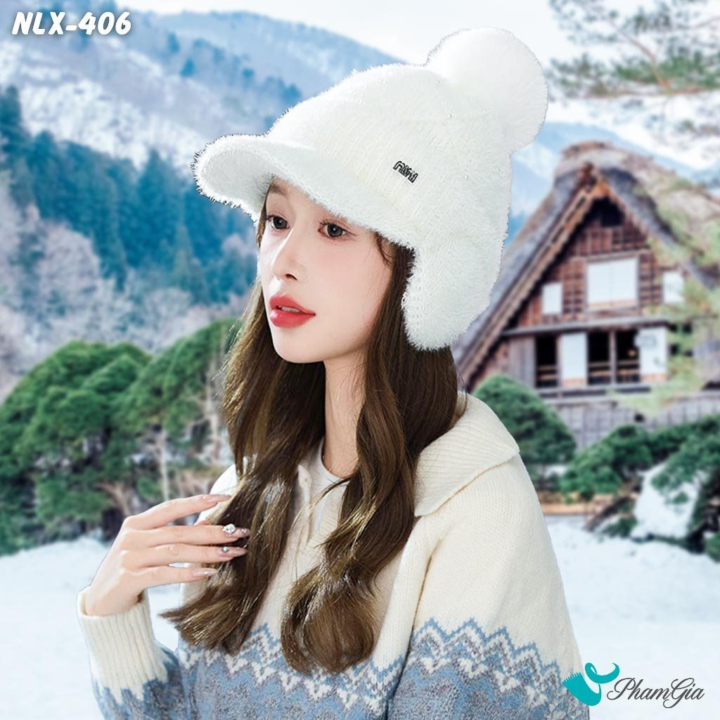 Nón Len Giữ Nhiệt Chuyên Dụng 2 Lớp Phối Chụp Tai Cao Cấp Màu Trắng (NLX406)