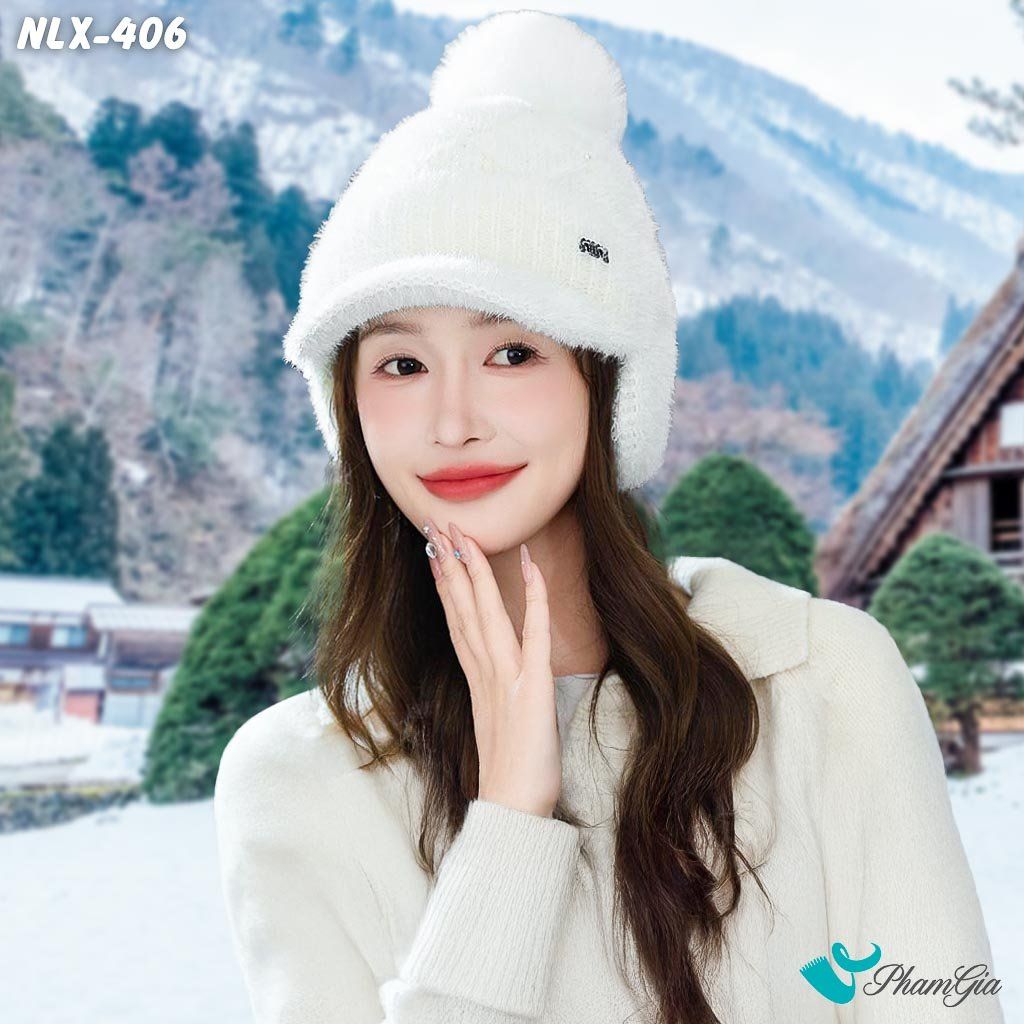 Nón Len Giữ Nhiệt Chuyên Dụng 2 Lớp Phối Chụp Tai Cao Cấp Màu Trắng (NLX406)