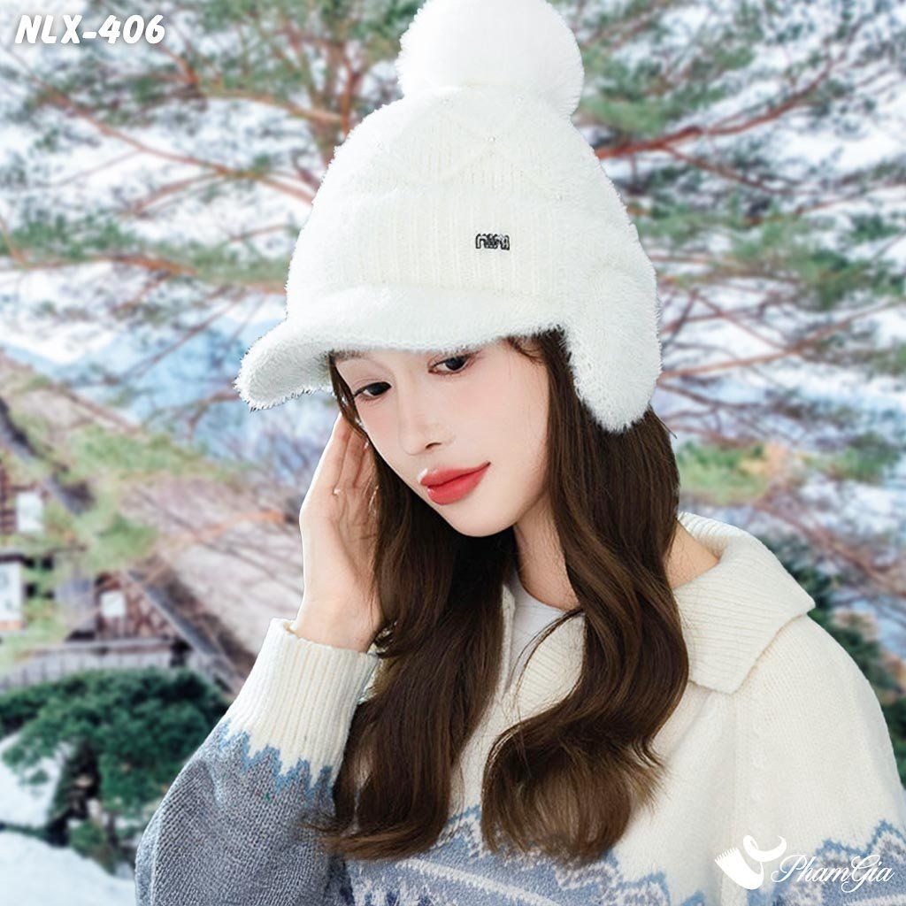 Nón Len Giữ Nhiệt Chuyên Dụng 2 Lớp Phối Chụp Tai Cao Cấp Màu Trắng (NLX406)