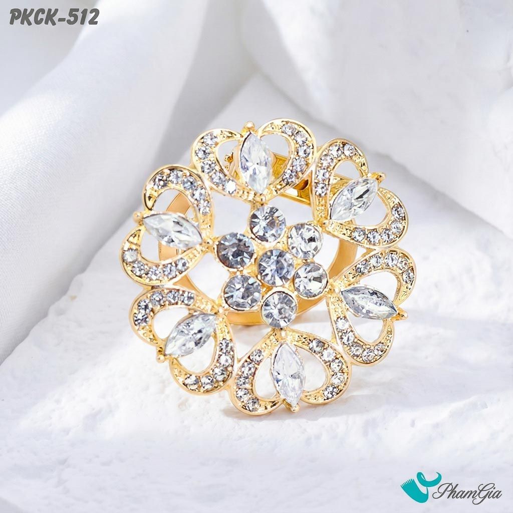 Phụ Kiện Cài Khăn, Cài Áo Đa Năng Họa Tiết Họa Tiết Bông Hoa Đính Ngọc Trai (PKCK512)