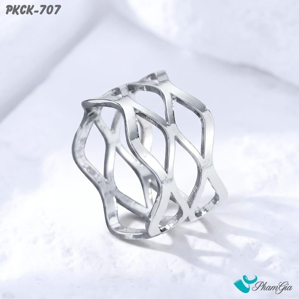 Phụ Kiện Cài Khăn Họa Tiết Lượn Sóng Đan Chéo Thanh Lịch Màu Bạc (PKCK707)