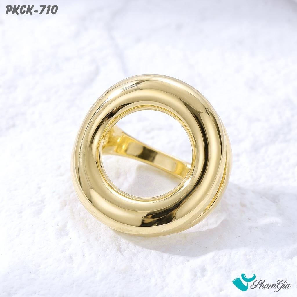 Phụ Kiện Cài Khăn Hình Khuyên Bo Tròn Trơn Thanh Lịch Màu Vàng (PKCK710)