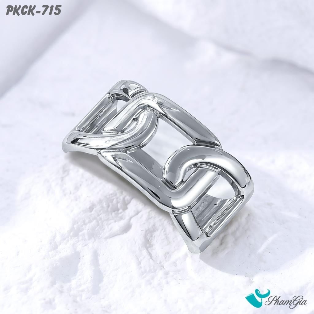 Phụ Kiện Cài Khăn Mắt Xích Đan Xen Cá Tính Màu Bạc (PKCK715)