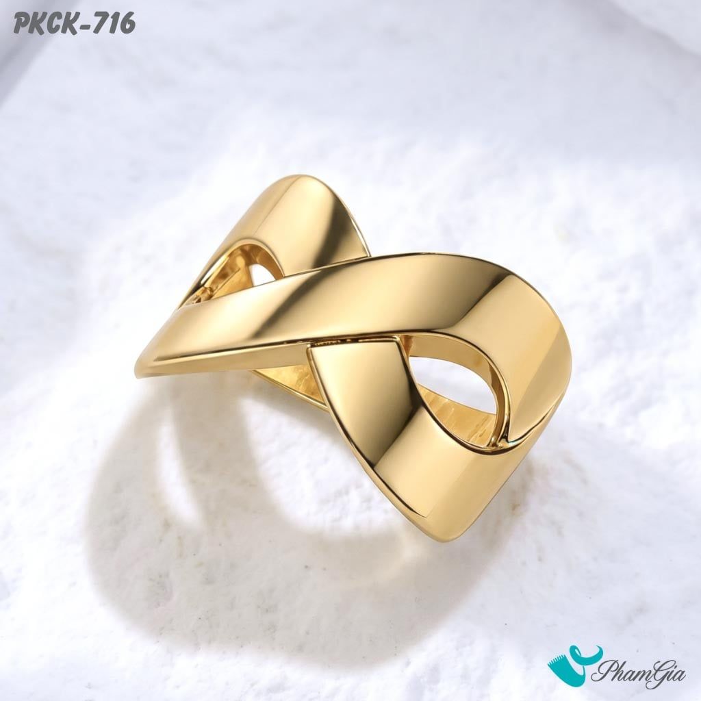 Phụ Kiện Cài Khăn Biểu Tượng Vô Cực Uốn Lượn Tinh Tế Màu Vàng (PKCK716)