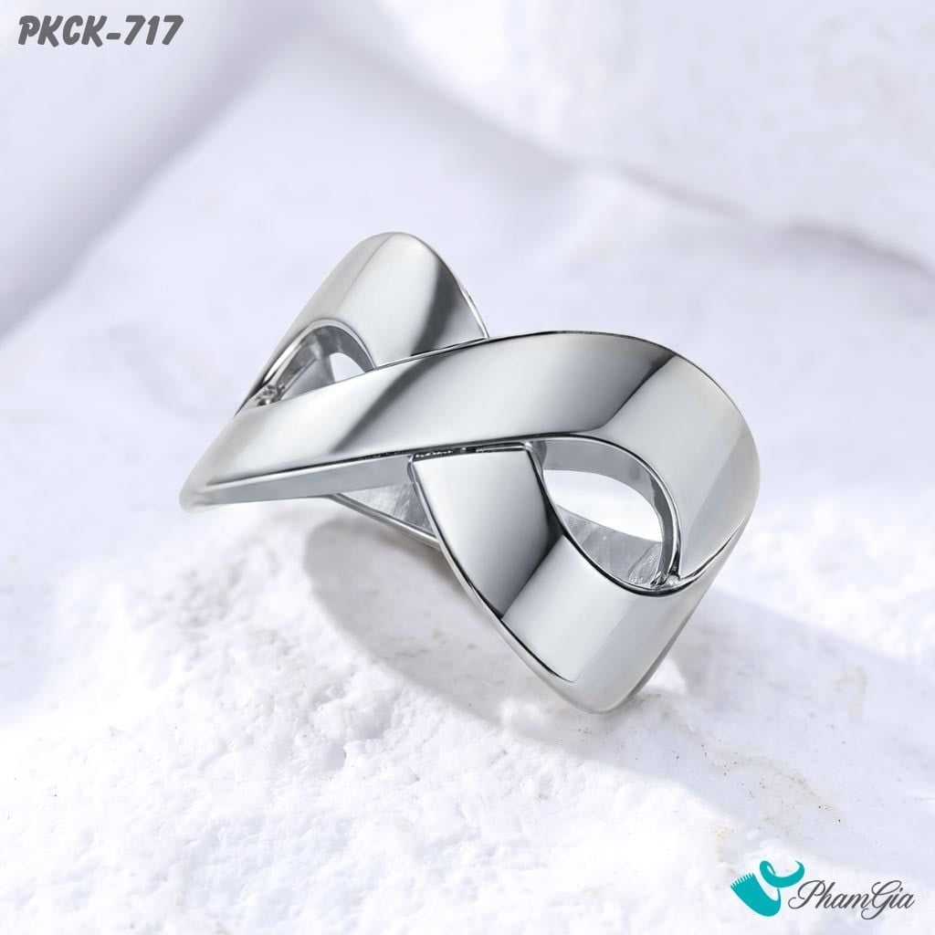 Phụ Kiện Cài Khăn Biểu Tượng Vô Cực Uốn Lượn Tinh Tế Màu Bạc (PKCK717)