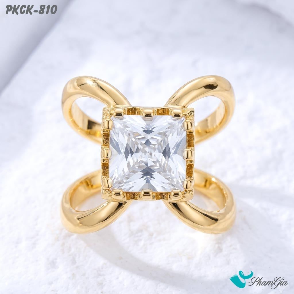 Phụ Kiện Cài Khăn Dạng Nơ Đính Đá Sang Trọng Màu Vàng (PKCK810)