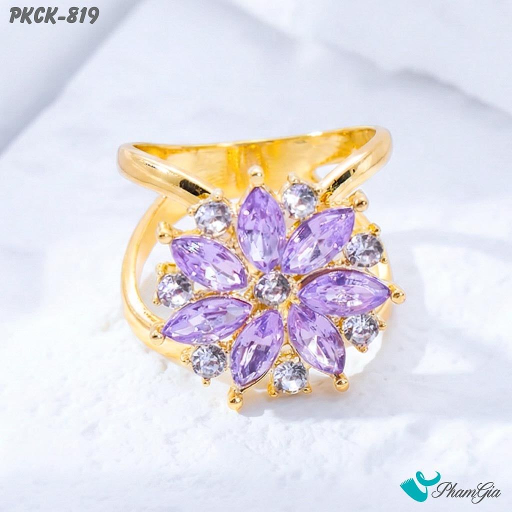 Phụ Kiện Cài Khăn Họa Tiết Hoa Nhí Đính Đá Màu Tím Thanh Lịch (PKCK819)