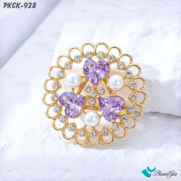 Phụ Kiện Cài Khăn Họa Tiết Retro Đính Đá Thanh Lịch (PKCK928)