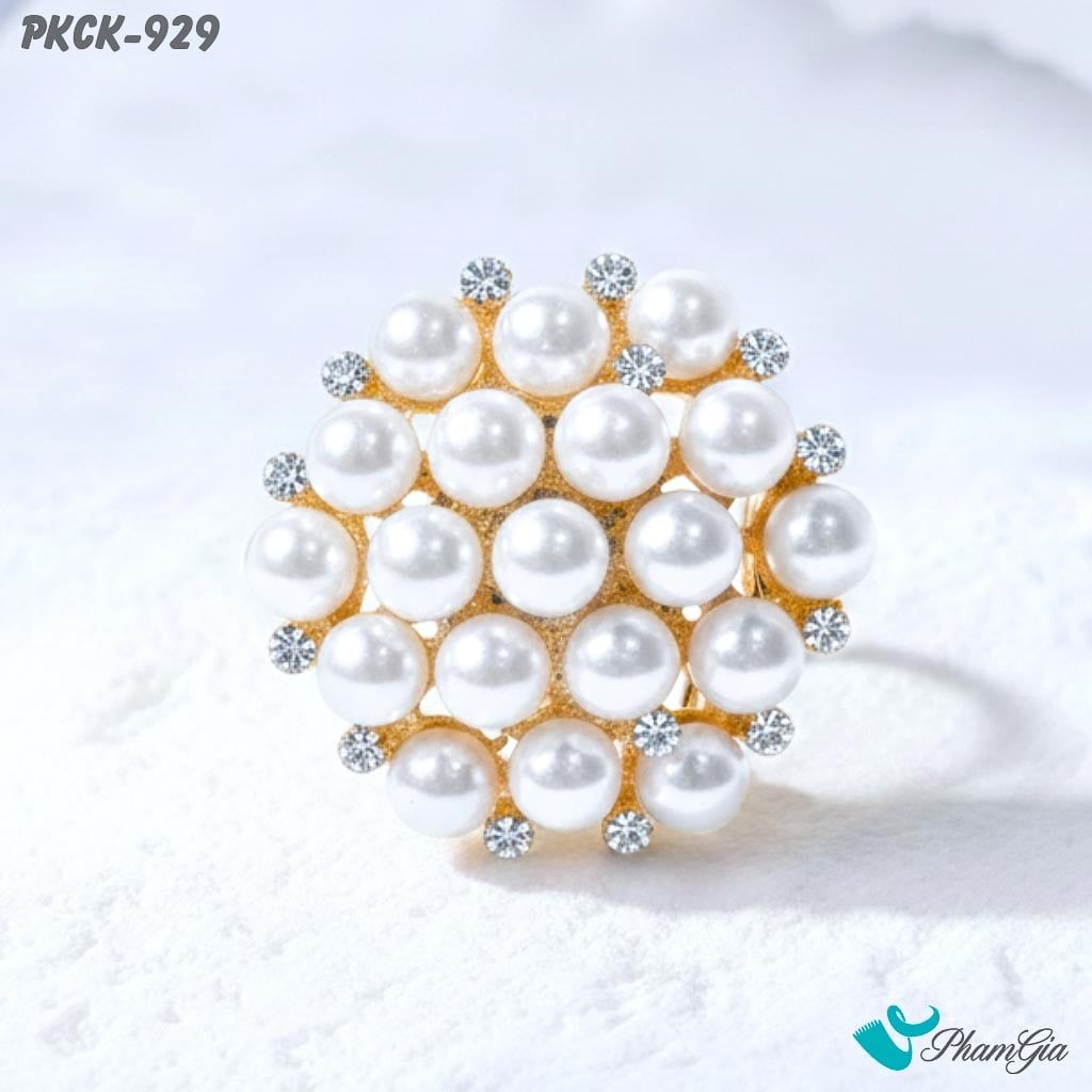 Phụ Kiện Cài Khăn Họa Tiết Ngọc Trai Thanh Lịch (PKCK929)