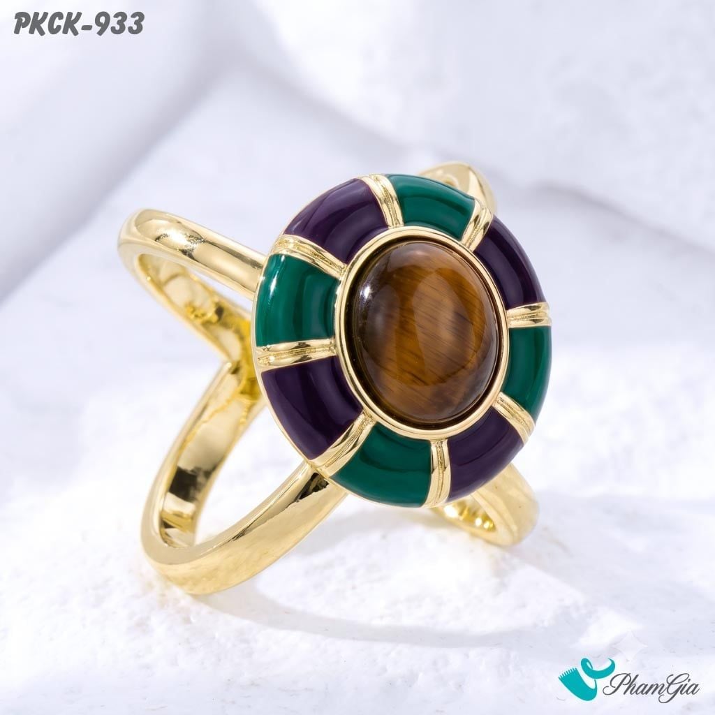 Phụ Kiện Cài Khăn Phối Men Tím Phỉ Thúy Đính Ngọc Trai Thanh Lịch (PKCK933)