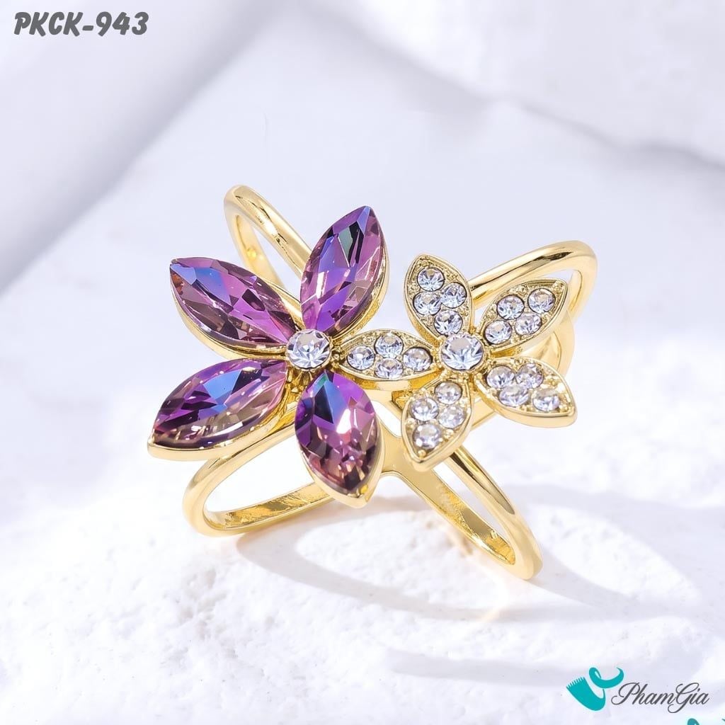 Phụ Kiện Cài Khăn Hoa Thủy Tiên Đính Đá Thanh Lịch Màu Tím Xà Cừ (PKCK943)